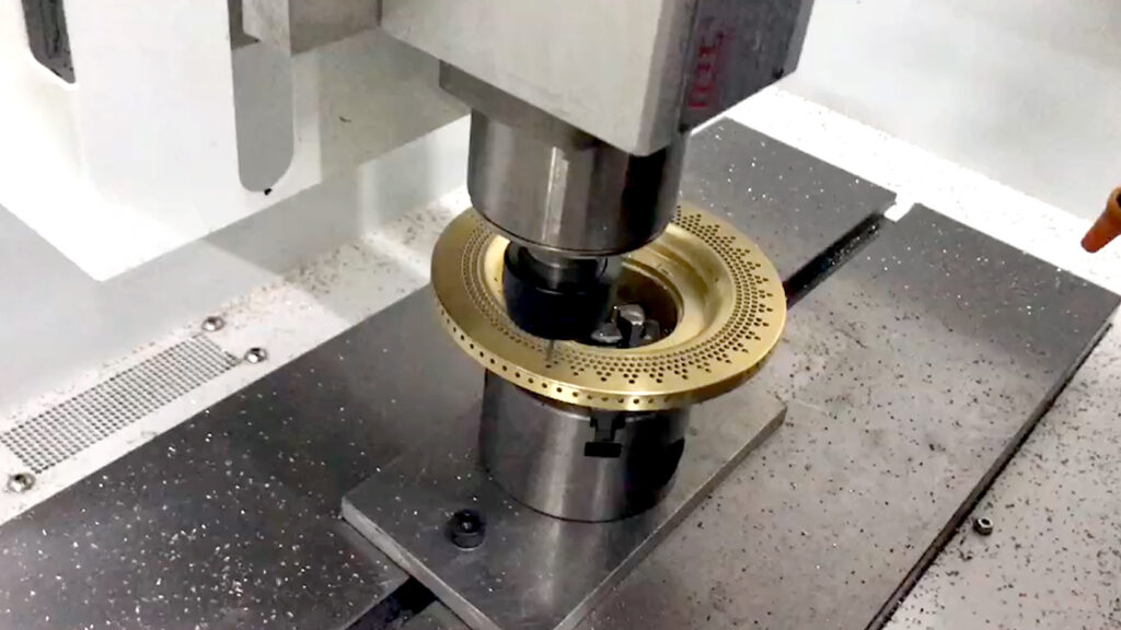 CNC Dense Hole Drilling on Gas Burner Caps