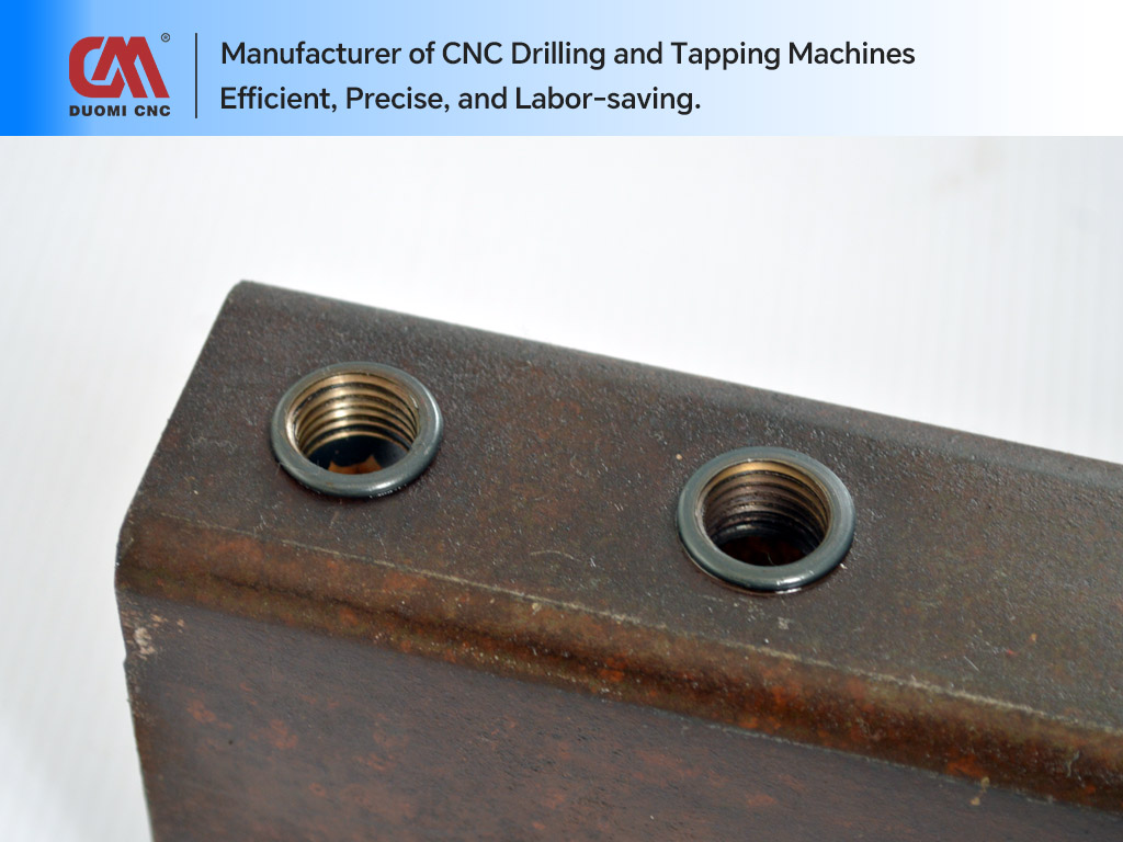 Excellent Automatic Drilling and Tapping Machine for Metal Processing 6 Flow Drilling and Tapping of Carbon Steel Structural Frames with Burr Free Results